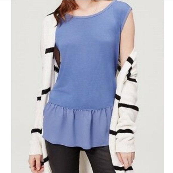 LOFT Peplum Top - Picture 1 of 7